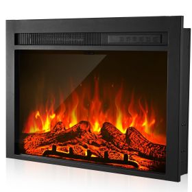 Electric Fireplace Insert, 28.5 inch Recessed and Wall Mounted with Adjustable Flame Color Brightness & 8h Timer & Remote Control