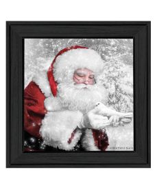 "Santa's Little Friends" by Bluebird Barn, Ready to Hang Framed Print, Black Frame