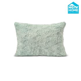 HGTV Curlicue Faux Fur Pillow Quietude 14 x 20 inches