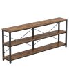 Console Table, 3-Tier Sofa Table with Metal Frame