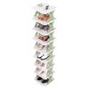 9Tier Narrow Entryway Shoe Rack Free Standing Vertical Shoe Organizer Plastic Shoes Storage Shelf Closet Hallway